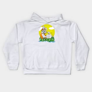 Rabbit on a river Kids Hoodie